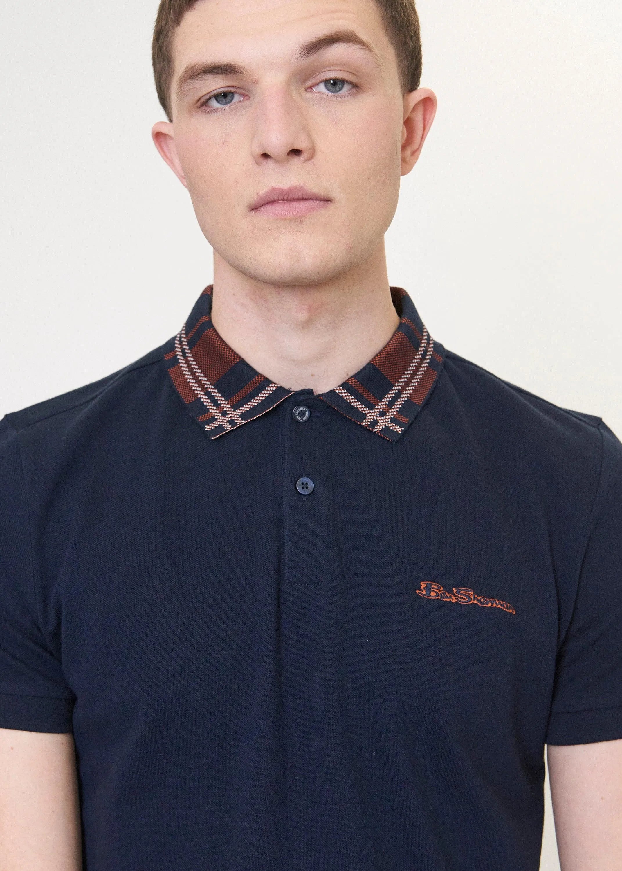 Polo Dark Navy Collar Interest - ECRU