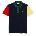 Polo de hombre Lacoste regular fit en petit piqué de algodón con diseño color block - ECRU