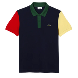 Polo de hombre Lacoste regular fit en petit piqué de algodón con diseño color block - ECRU