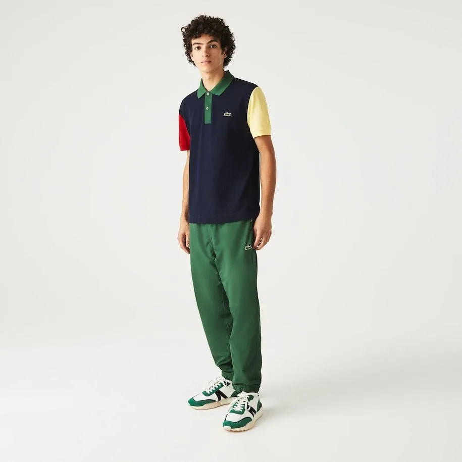 Polo de hombre Lacoste regular fit en petit piqué de algodón con diseño color block - ECRU
