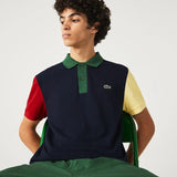 Polo de hombre Lacoste regular fit en petit piqué de algodón con diseño color block - ECRU