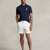 Polo de Hombre Ralph Lauren piqué Custom Slim con Polo Bear - ECRU