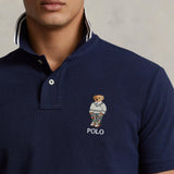 Polo de Hombre Ralph Lauren piqué Custom Slim con Polo Bear - ECRU
