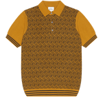 Polo de jacquard de punto mostaza - ECRU