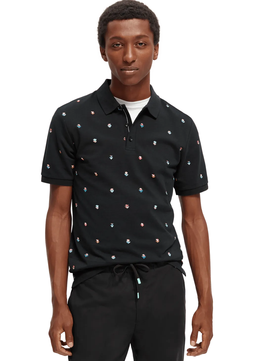 Polo De Piqué Con Estampado Allover De Algodón Orgánico - ECRU