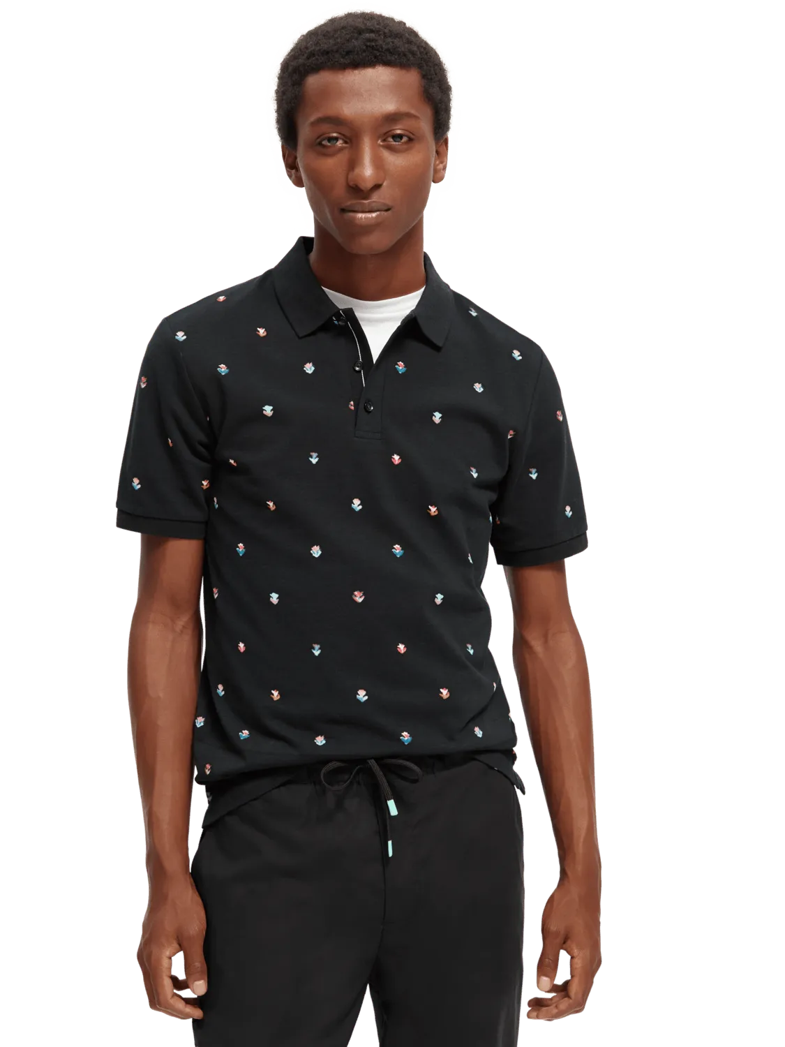 Polo De Piqué Con Estampado Allover De Algodón Orgánico - ECRU