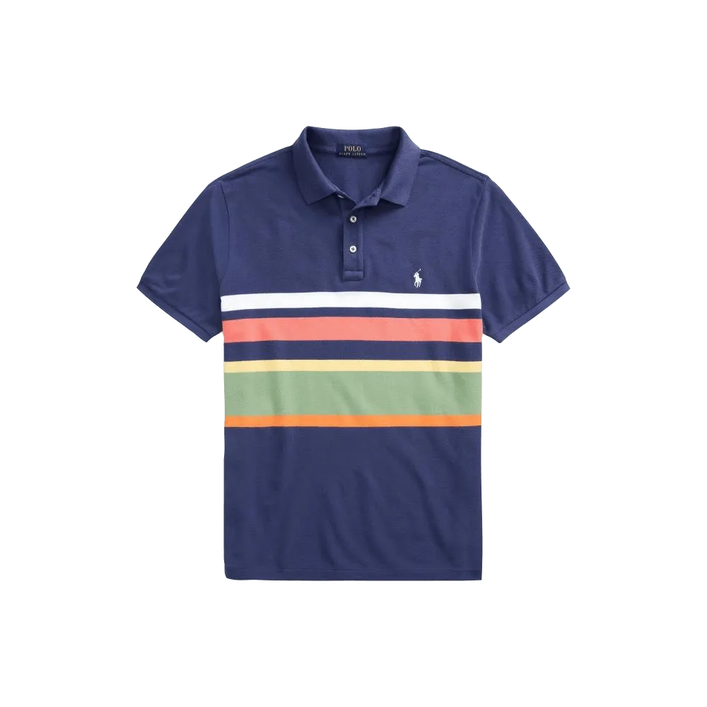 Polo de piqué Custom Slim Fit con rayas - ECRU
