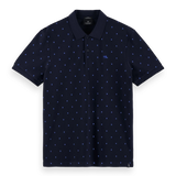 Polo de piqué de algodón orgánico con diseño estampado - ECRU