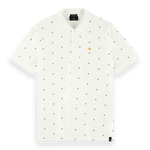 Polo de piqué de algodón orgánico con diseño estampado - ECRU