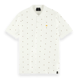 Polo de piqué de algodón orgánico con diseño estampado - ECRU