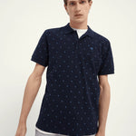 Polo de piqué de algodón orgánico con diseño estampado - ECRU