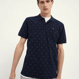 Polo de piqué de algodón orgánico con diseño estampado - ECRU