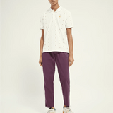 Polo de piqué de algodón orgánico con diseño estampado - ECRU