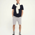 Polo de piqué de algodón orgánico con diseño estampado - ECRU