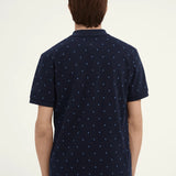 Polo de piqué de algodón orgánico con diseño estampado - ECRU