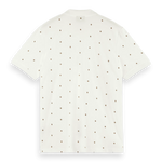 Polo de piqué de algodón orgánico con diseño estampado - ECRU