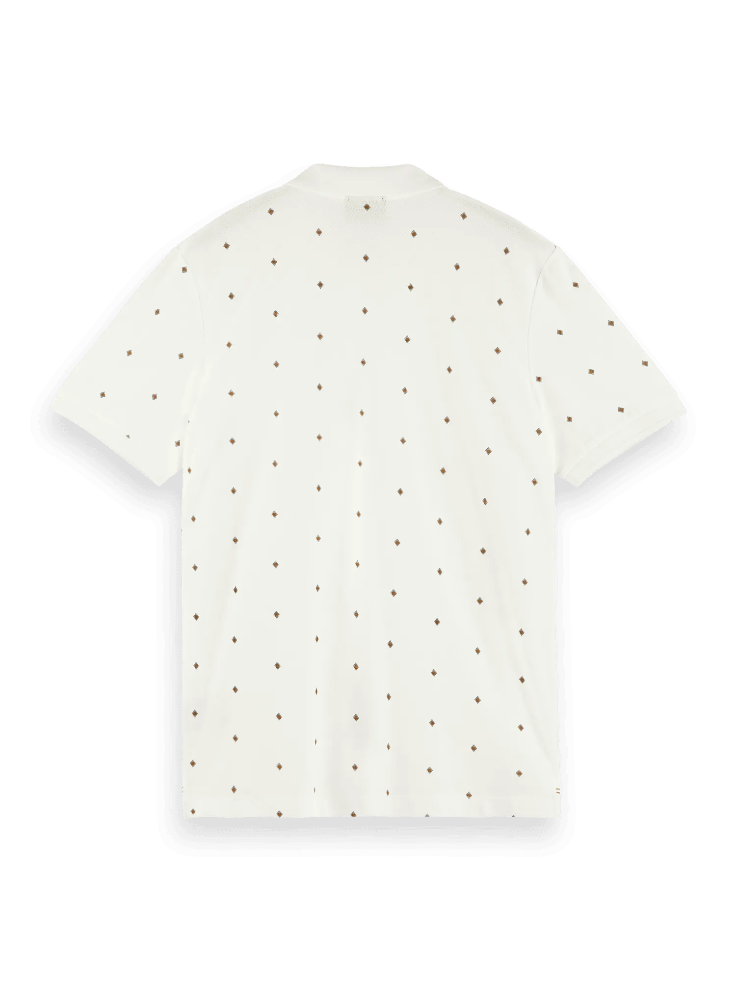 Polo de piqué de algodón orgánico con diseño estampado - ECRU