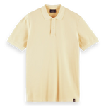 Polo de piqué de mezcla de algodón orgánico teñido en prenda - ECRU