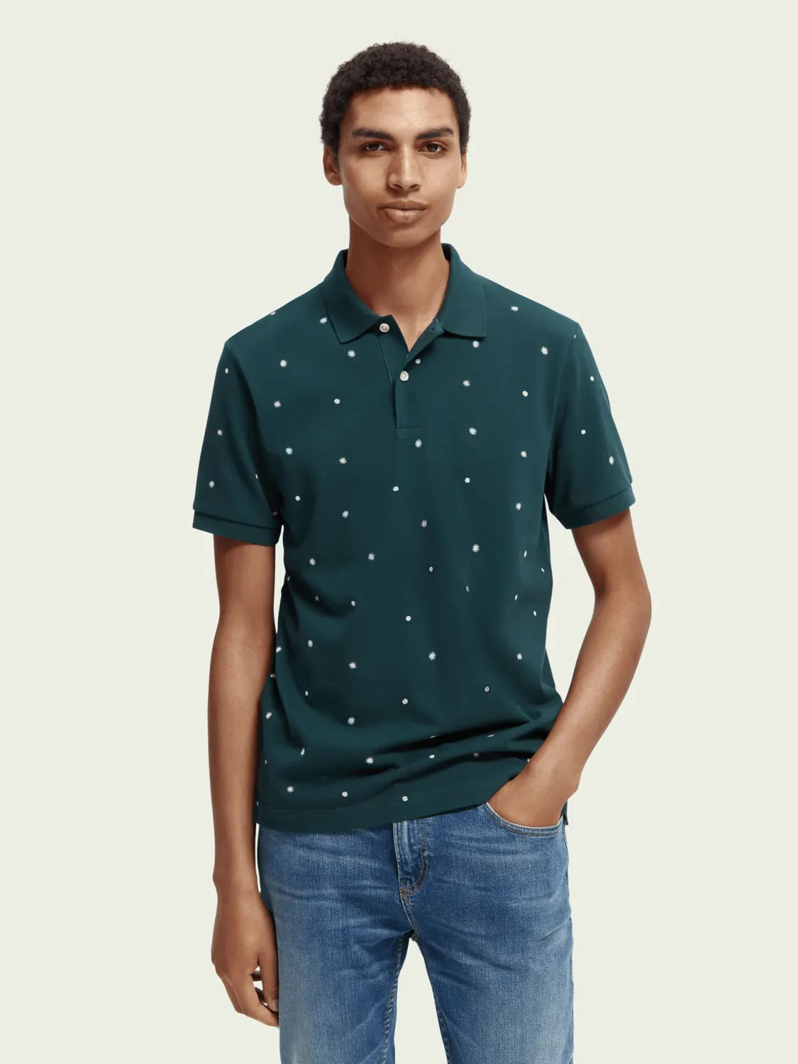 Polo de Piqué Orgánico Printed - ECRU