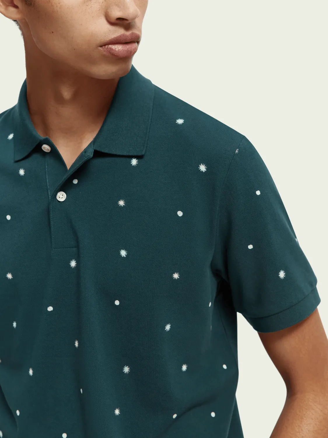 Polo de Piqué Orgánico Printed - ECRU