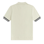 Polo de punto con textura y ribete K3533 - ECRU