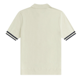 Polo de punto con textura y ribete K3533 - ECRU