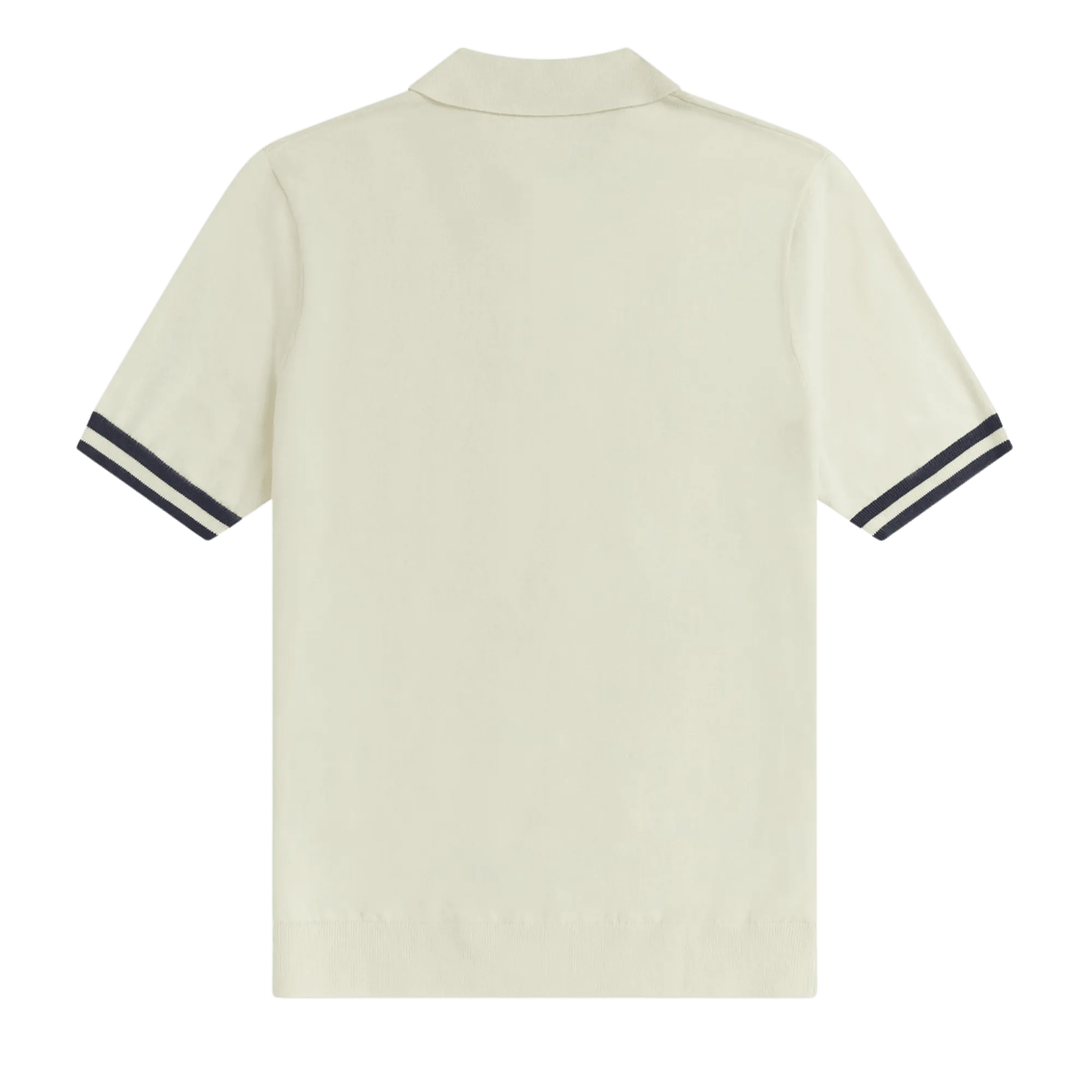 Polo de punto con textura y ribete K3533 - ECRU