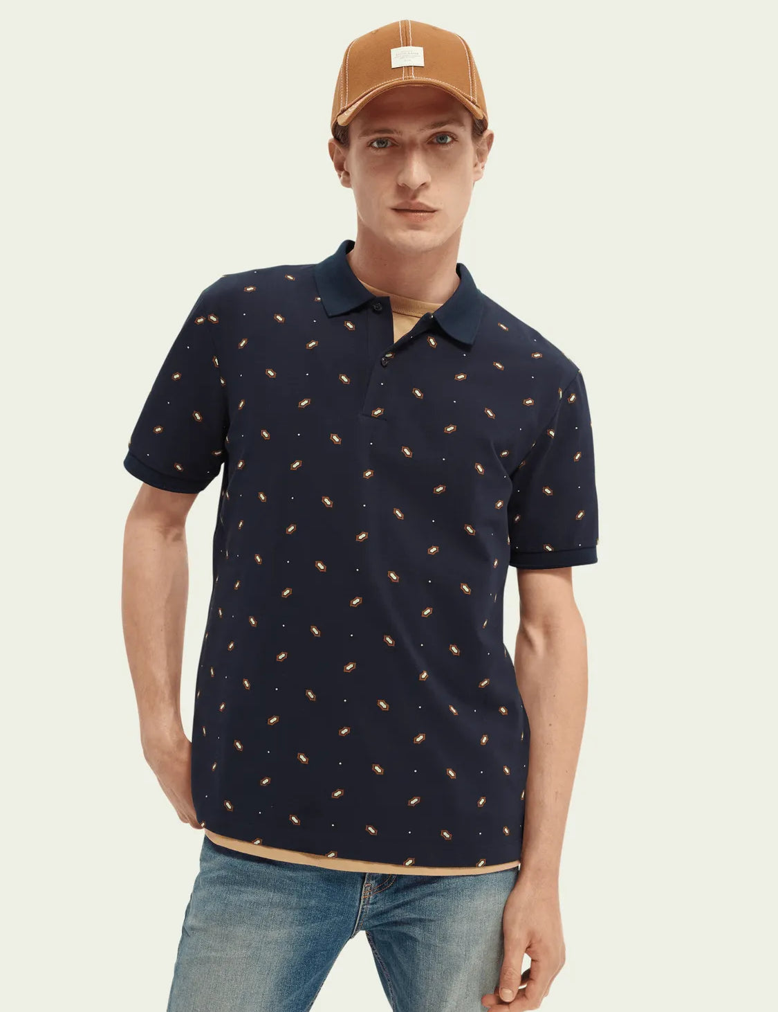 Polo estampado de algodón orgánico - ECRU