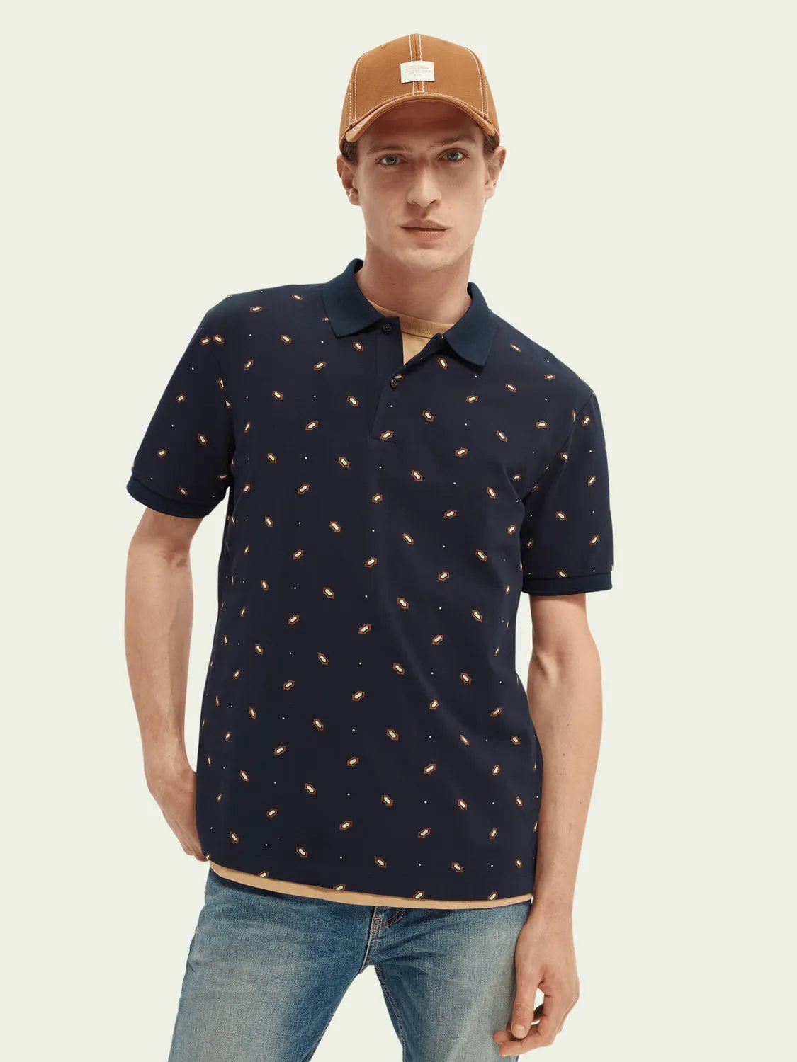 Polo estampado de algodón orgánico - ECRU