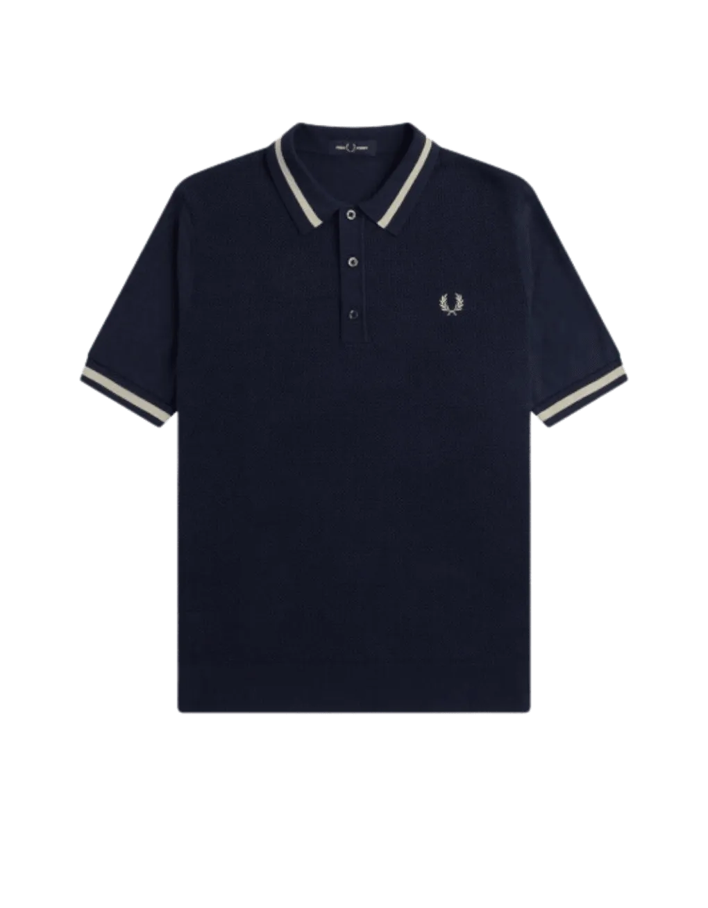 Polo Fred Perry de punto con frente texturizado - ECRU
