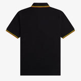Polo Fred Perry M12 Negro Amarillo Naranja Cibernético Made In England - ECRU