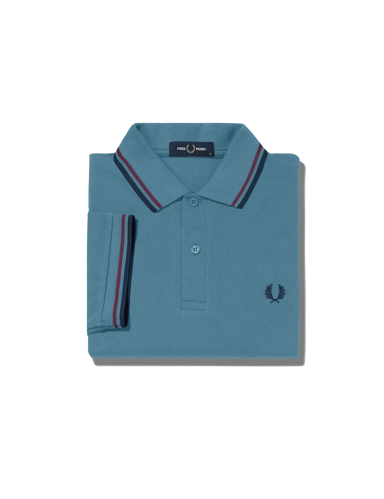 Polo Fred Perry M3600 Ash Blue Aubergine Royal Granite - ECRU