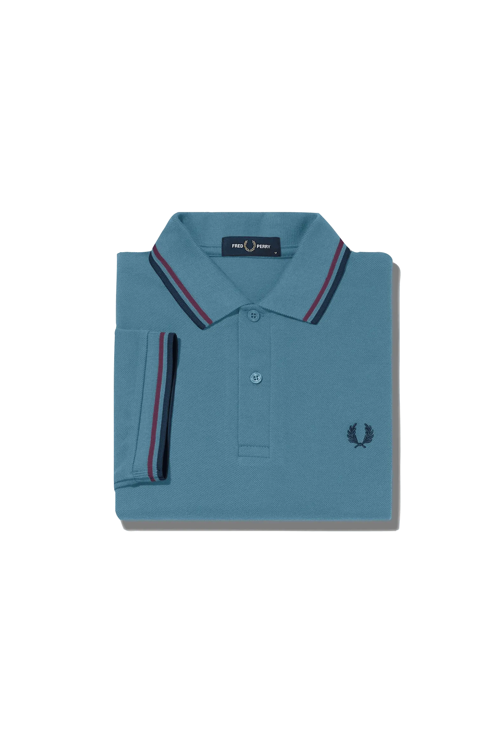 Polo Fred Perry M3600 Ash Blue Aubergine Royal Granite - ECRU