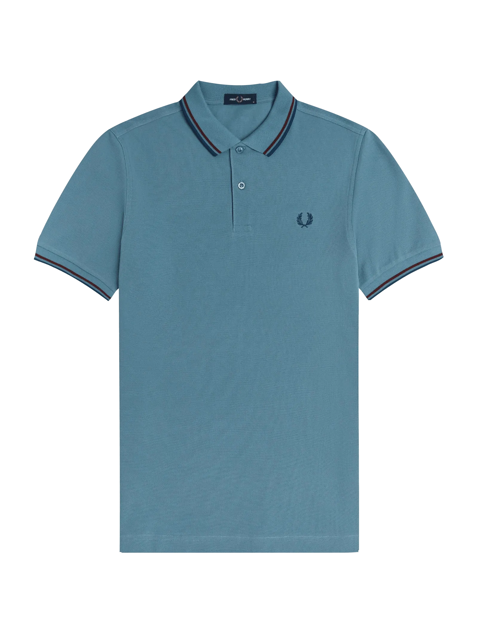 Polo Fred Perry M3600 Ash Blue Aubergine Royal Granite - ECRU