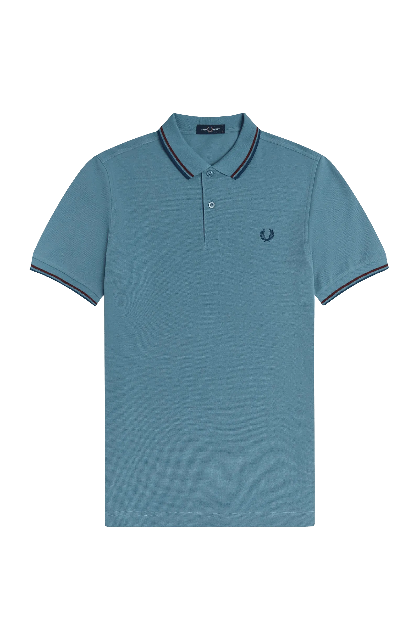 Polo Fred Perry M3600 Ash Blue Aubergine Royal Granite - ECRU