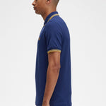 Polo Fred Perry M3600 Azul marino francés Hora dorada - ECRU