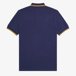 Polo Fred Perry M3600 Azul marino francés Hora dorada - ECRU