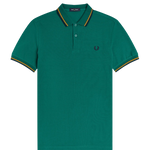 Polo Fred Perry M3600 Bottle Green Amber Carbon Blue - ECRU