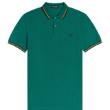 Polo Fred Perry M3600 Bottle Green Amber Carbon Blue - ECRU