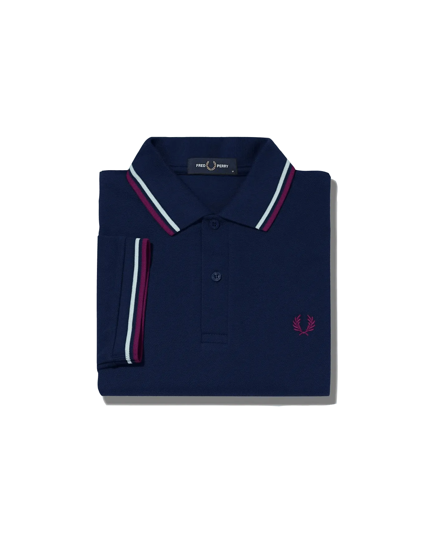 Polo Fred Perry M3600 Carbon Blue Brighton Blue Aubergine - ECRU