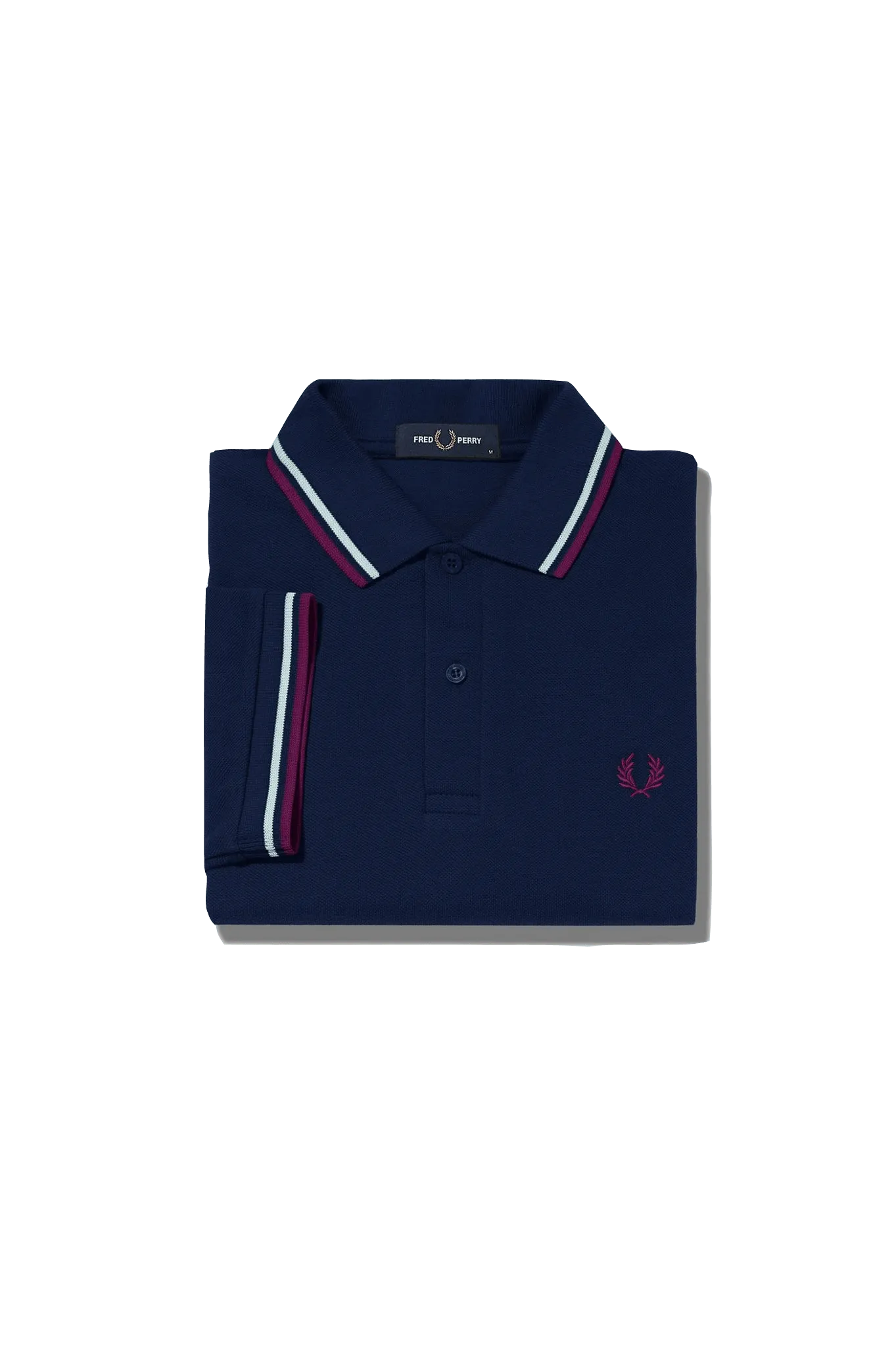 Polo Fred Perry M3600 Carbon Blue Brighton Blue Aubergine - ECRU