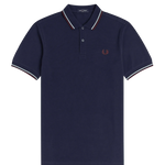 Polo Fred Perry M3600 Carbon Blue Brighton Blue Aubergine - ECRU