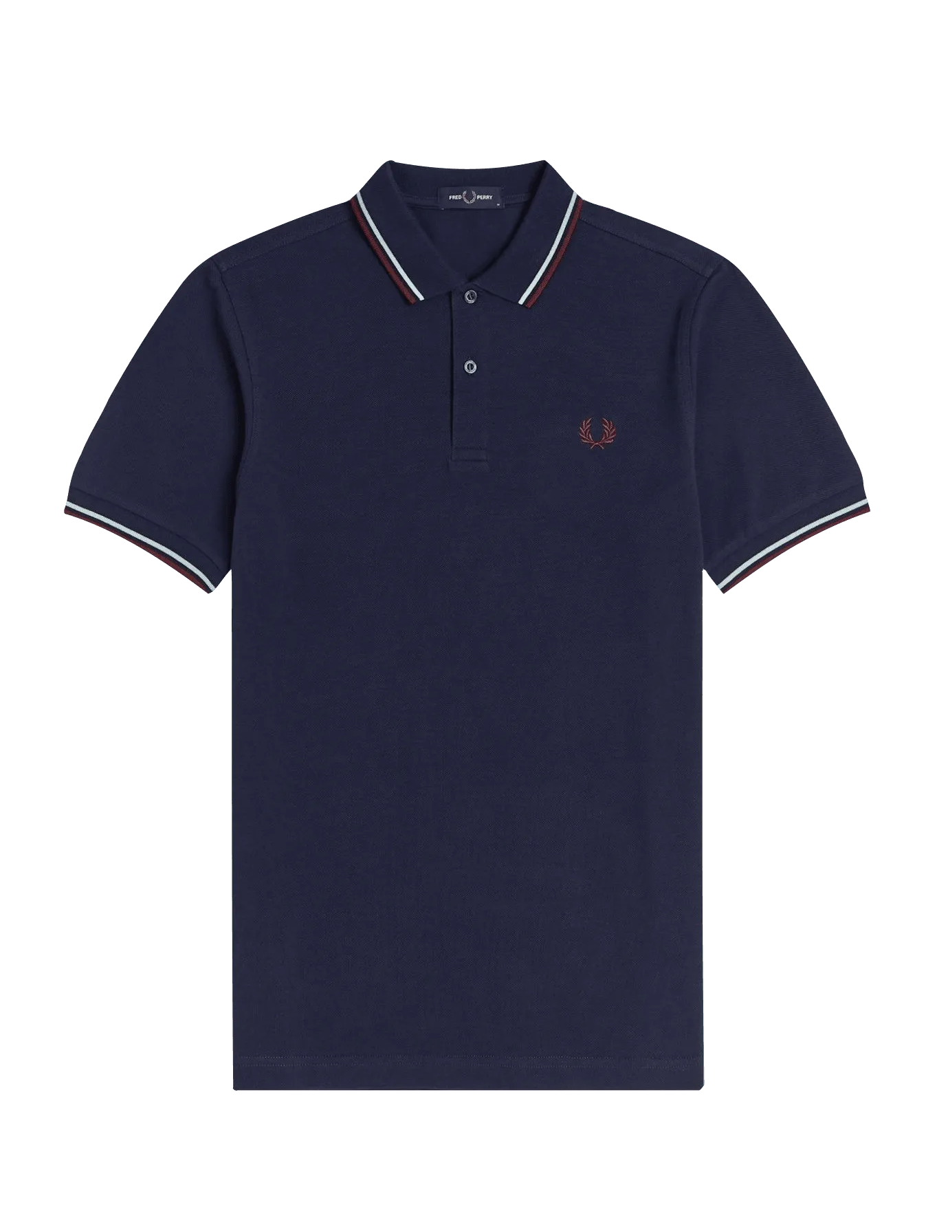 Polo Fred Perry M3600 Carbon Blue Brighton Blue Aubergine - ECRU