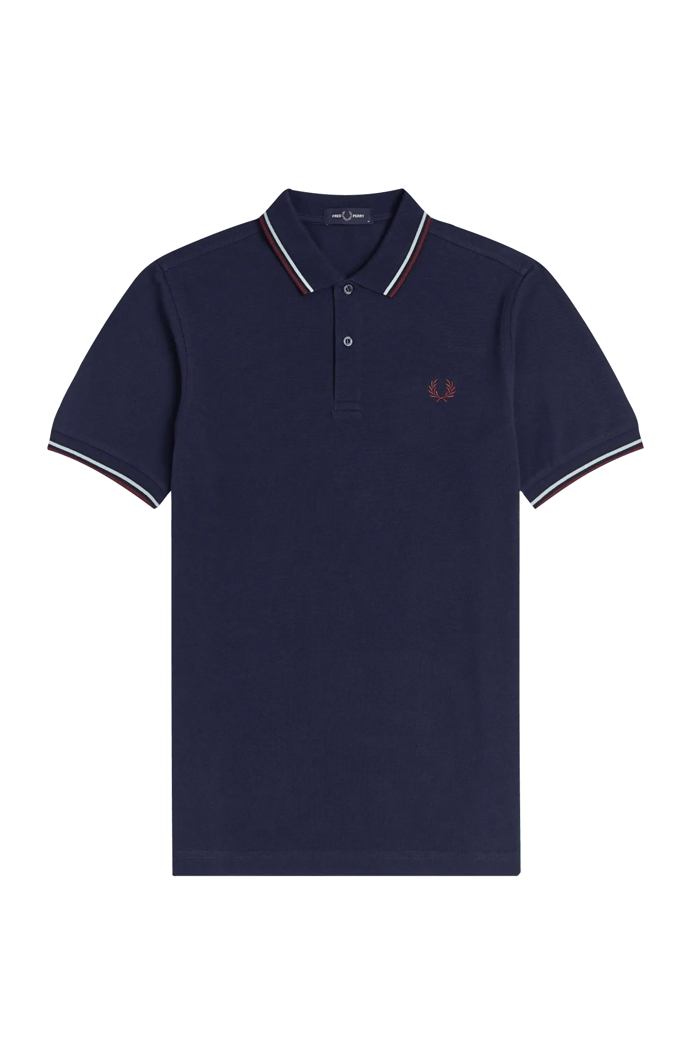 Polo Fred Perry M3600 Carbon Blue Brighton Blue Aubergine - ECRU