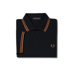 Polo Fred Perry M3600 Navy Dark Caramel Dark Caramel - ECRU