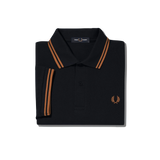 Polo Fred Perry M3600 Navy Dark Caramel Dark Caramel - ECRU