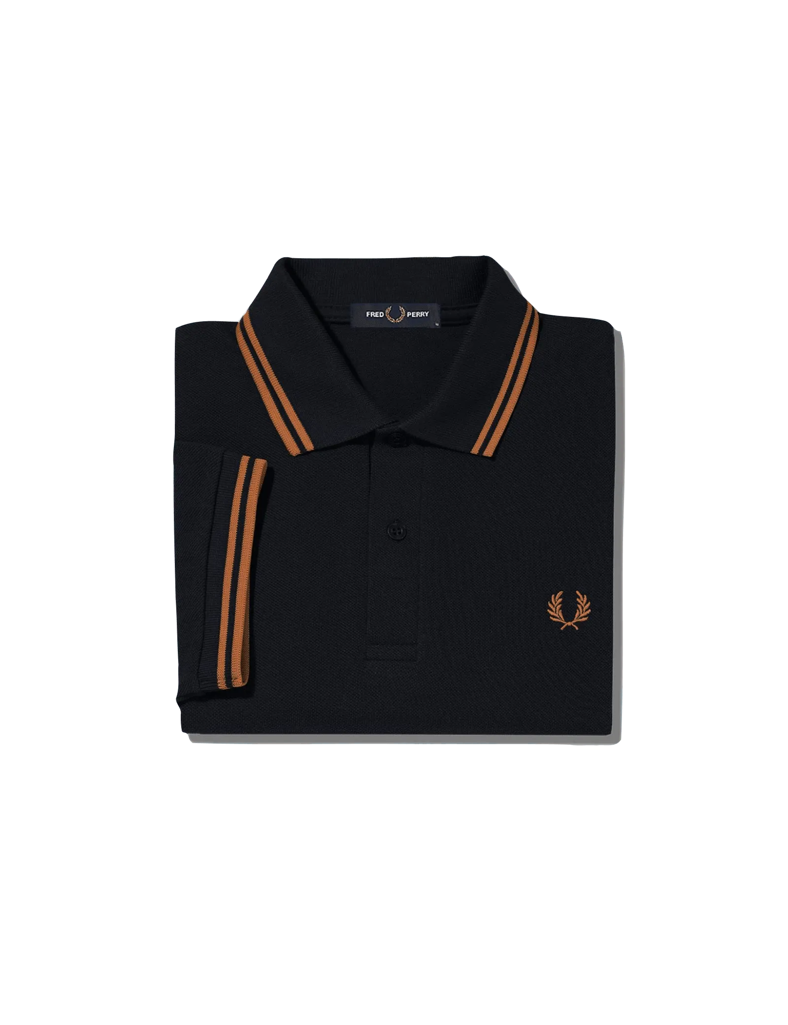 Polo Fred Perry M3600 Navy Dark Caramel Dark Caramel - ECRU