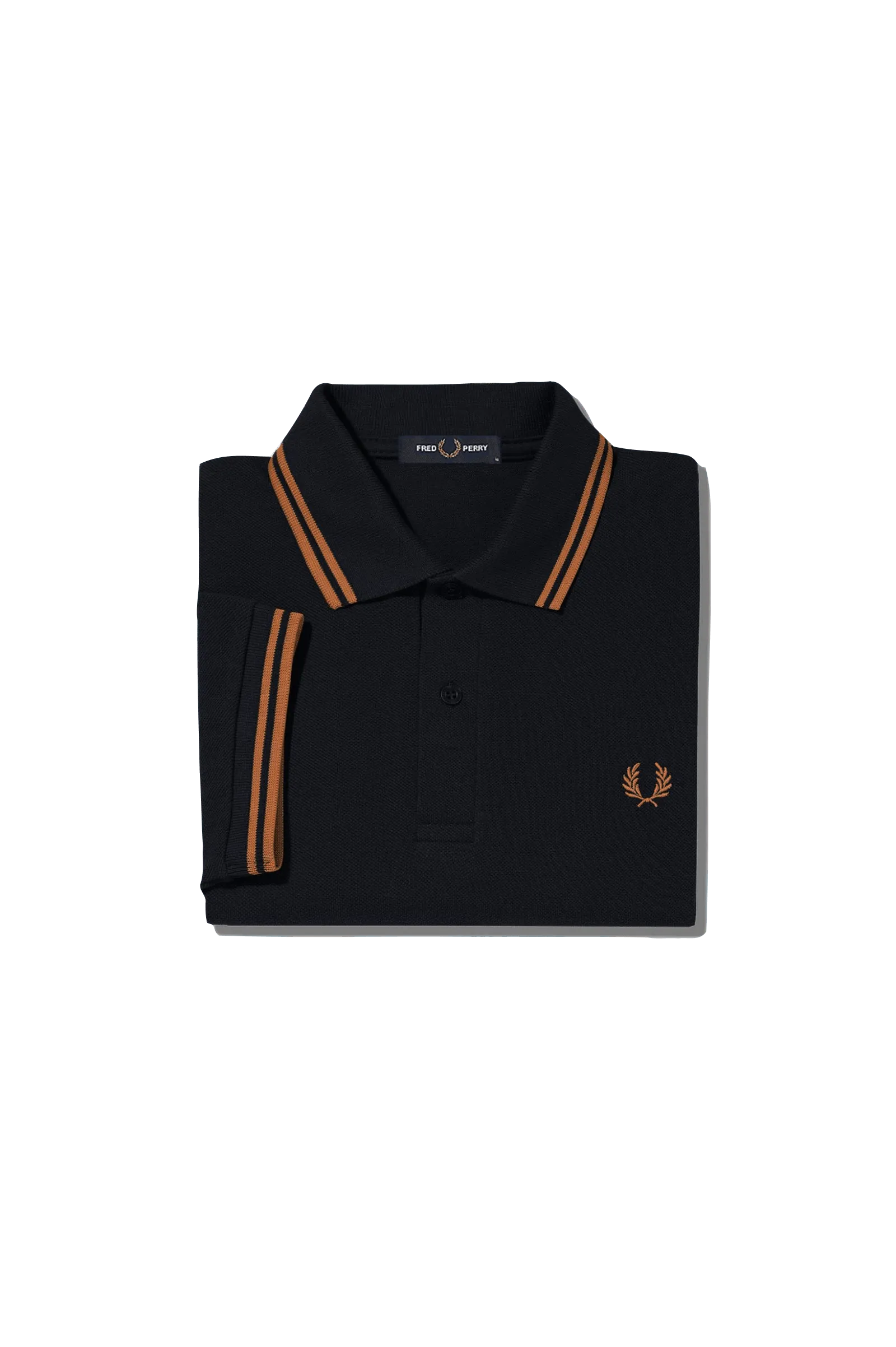 Polo Fred Perry M3600 Navy Dark Caramel Dark Caramel - ECRU