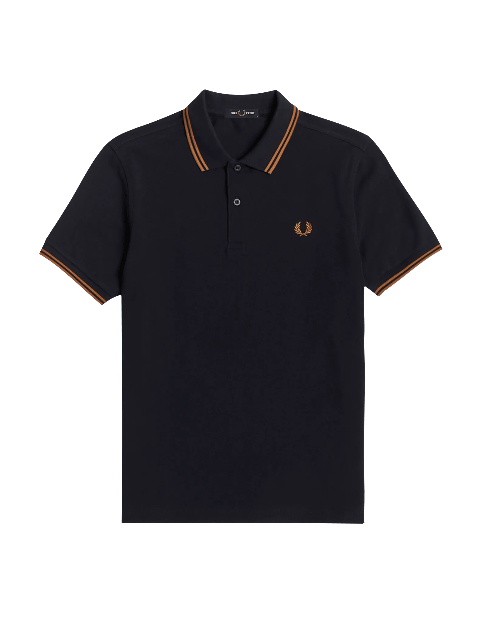 Polo Fred Perry M3600 Navy Dark Caramel Dark Caramel - ECRU