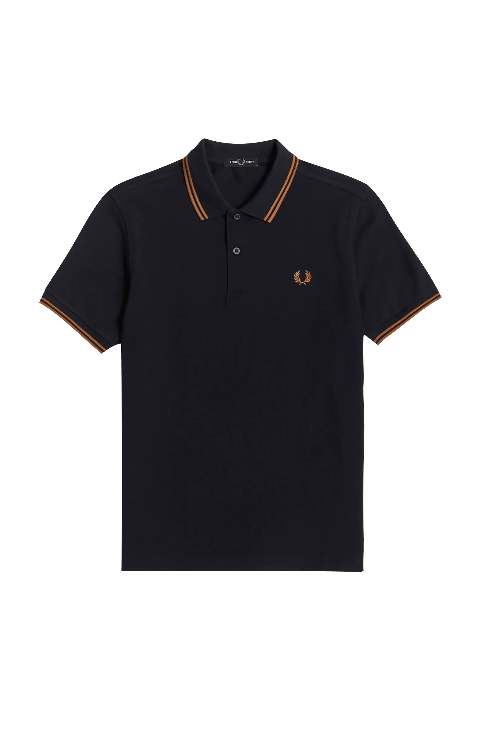 Polo Fred Perry M3600 Navy Dark Caramel Dark Caramel - ECRU